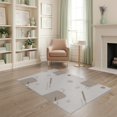 thumbnail image 1 of ODIKA 4'x6' Beige Modern Abstract Geometric Shapes Washable Area Rug Minimalist Dotted Grid Pattern Design With Rounded Pet Friendly, Non-Shedding for Bedroom, Reading Nook, 1 of 7