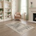 thumbnail image 1 of ODIKA 4'x6' Beige Oasis Tufted Stone Washable Area Rug Modern Geometric Design With Abstract Lines And Shapes Non-Slip, Chair-Friendly, Flatwoven for Home Office, Under Desk, 1 of 7