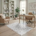 thumbnail image 1 of ODIKA 4'x6' Beige Pearl Modern Geometric Design Washable Area Rug Contemporary Arcs and Lines Pattern for Bedroom, Reading Nook, Pet Friendly & Non-Shedding, 1 of 7