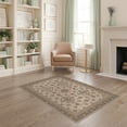 thumbnail image 1 of ODIKA 4'x6' Beige and Rust Floral Medallion Washable Area Rug Intricate Vintage-Inspired Pattern Design for Home Office, Under Desk, Non-Slip Chair-Friendly, Flatwoven, 1 of 7