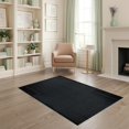 thumbnail image 1 of ODIKA 4'x6' Black Contemporary Geometric Pile Washable Area Rug Subtle Tonal Field Clean Borderless Flat Surface Art for Bedroom, Reading Nook, Pet Friendly & Non-Shedding, 1 of 7