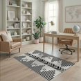 thumbnail image 1 of ODIKA 4'x6' Black Gray Stripe Geometric Modern Washable Area Rug Contemporary Angular Motif Pattern with Bold Non-Slip, Chair-Friendly, Flatwoven for Home Office, Under Desk, 1 of 7