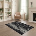 thumbnail image 1 of ODIKA 4'x6' Black And White Galactic Washable Area Rug Abstract Geometric Design With Futuristic for Home Office, Under Desk, Non-Slip Chair-Friendly, Flatwoven, 1 of 7