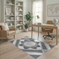 thumbnail image 1 of ODIKA 4'x6' Black White Halftone Gradient Geometric Washable Area Rug Contemporary Dotted Pattern with Central Circle Non-Slip, Chair-Friendly, Flatwoven for Home Office, Under Desk, 1 of 7