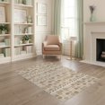 thumbnail image 1 of ODIKA 4'x6' Bleached Oak Geometric Handwoven Washable Area Rug Modern Abstract Design with Zigzag for Dorm Room, Small Living Stain Resistant Low Profile, Easy Care, 1 of 6