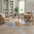 thumbnail image 1 of ODIKA 4'x6' Blue Beige Minimal Retro Abstract Design Washable Area Rug Flowing Shapes with Subtle Earthy Tones Pet Friendly, Non-Shedding for Bedroom, Reading Nook, 1 of 7