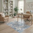 thumbnail image 1 of ODIKA 4'x6' Blue Chinoiserie Toile Design Elegant Washable Area Rug Traditional Asian Scenic Gardens and Pagodas Pet Friendly, Non-Shedding for Bedroom, Reading Nook, 1 of 7