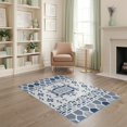 thumbnail image 1 of ODIKA 4'x6' Blue Geometric Medallion Trellis Washable Area Rug Traditional Ornate Lattice Design With Intricate for Home Office, Under Desk, Non-Slip Chair-Friendly, Flatwoven, 1 of 7