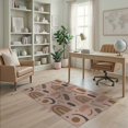thumbnail image 1 of ODIKA 4'x6' Blush Pink Rainbow Abstract Geometric Washable Area Rug Contemporary Bohemian Style With Curved Arches Shapes Diamond Non-Slip, Chair-Friendly, Flatwoven for Home Office, Under Desk, 1 of 6