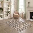 thumbnail image 1 of ODIKA 4'x6' Brown Beige Striped Modern Design Washable Area Rug Contemporary Patterned Aesthetic Pet Friendly, Non-Shedding for Bedroom, Reading Nook, 1 of 7