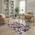 thumbnail image 1 of ODIKA 4'x6' Burgundy Geometric Rainbow Abstract Washable Area Rug Contemporary Scandinavian Style Interlocking Shapes Arches Dots Minimalist for Bedroom, Reading Nook, Pet Friendly & Non-Shedding, 1 of 7