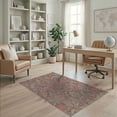 thumbnail image 1 of ODIKA 4'x6' Burgundy And Sage Green Vintage Floral Washable Area Rug Intricate Victorian Botanical Pattern Design Pet Friendly, Non-Shedding for Bedroom, Reading Nook, 1 of 7