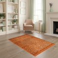 thumbnail image 1 of ODIKA 4'x6' Burnt Orange Cheetah Print Leopard Washable Area Rug Spotted Jungle Motif Botanical Scatter Wild Layout for Dorm Room, Small Living Stain Resistant Low Profile, Easy Care, 1 of 7