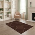 thumbnail image 1 of ODIKA 4'x6' Chocolate Brown Rust Geometric Washable Area Rug Contemporary Minimalist Circles Squares Dots Artistic Modern for Bedroom, Reading Nook, Pet Friendly & Non-Shedding, 1 of 7