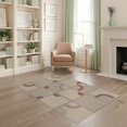 thumbnail image 1 of ODIKA 4'x6' Clay And Sand Pink Geometric Design Washable Area Rug Modern Abstract Pattern with Curved Motifs Stain Resistant, Low Pile, Easy Care for Dorm Room, Small Living, 1 of 7