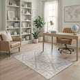 thumbnail image 1 of ODIKA 4'x6' Cream Blue Geometric Diamond Trellis Cross Washable Area Rug Modern Southwestern Style Grid Lattice for Dorm Room, Small Living Stain Resistant Low Profile, Easy Care, 1 of 7