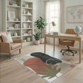 thumbnail image 1 of ODIKA 4'x6' Earthy Tones Abstract Tropical Leaf Washable Area Rug Modern Geometric Art with Organic Shapes for Dorm Room, Small Living Stain Resistant Low Profile, Easy Care, 1 of 7