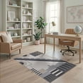 thumbnail image 1 of ODIKA 4'x6' Gray Grey Maritime Modern Geometric Washable Area Rug Contemporary Design With Diagonal Stripes Checkerboard Dots for Dorm Room, Small Living Stain Resistant Low Profile, Easy Care, 1 of 7