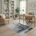 thumbnail image 1 of ODIKA 4'x6' Gray White Urban Geometric Washable Area Rug Modern Cityscape Architectural Lines Contemporary Non-Slip, Chair-Friendly, Flatwoven for Home Office, Under Desk, 1 of 7