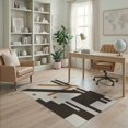 thumbnail image 1 of ODIKA 4'x6' Ivory Geometric Abstract Washable Area Rug Modern Design With Bold Graphic Ornamental Stain Resistant, Low Pile, Easy Care for Dorm Room, Small Living, 1 of 7