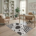 thumbnail image 1 of ODIKA 4'x6' Ivory Gray Contemporary Abstract Geometric Washable Area Rug Modern Minimalist Scattered Oval Dots Diagonal for Dorm Room, Small Living Stain Resistant Low Profile, Easy Care, 1 of 7