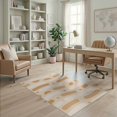thumbnail image 1 of ODIKA 4'x6' Ivory Yellow Waves Apricot Design Washable Area Rug Modern Abstract Pattern with Subtle Curves for Home Office, Under Desk, Non-Slip Chair-Friendly, Flatwoven, 1 of 7