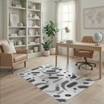 thumbnail image 1 of ODIKA 4'x6' Monochrome Geometric Abstract Design Washable Area Rug Dynamic Modern Patterns for Entryways for Bedroom, Reading Nook, Pet Friendly & Non-Shedding, 1 of 7