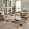 thumbnail image 1 of ODIKA 4'x6' Multicolor Geometric Mid-Century Geometry Washable Area Rug Retro Abstract Design with Modern Flair for Bedroom, Reading Nook, Pet Friendly & Non-Shedding, 1 of 7