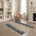 thumbnail image 1 of ODIKA 4'x6' Navy Beige Geometric Striped Contemporary Washable Area Rug Modern Abstract Pattern with Horizontal Stain Resistant, Low Pile, Easy Care for Dorm Room, Small Living, 1 of 7