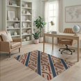 thumbnail image 1 of ODIKA 4'x6' Navy Blue Geometric Accent Washable Area Rug Modern Abstract With Bold Lines And Artistic Flair Non-Slip, Chair-Friendly, Flatwoven for Home Office, Under Desk, 1 of 7