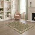 thumbnail image 1 of ODIKA 4'x6' Olive Blue Gaia Floral Elegance Washable Area Rug Intricate Botanical Motifs with Border Non-Slip, Chair-Friendly, Flatwoven for Home Office, Under Desk, 1 of 7