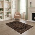 thumbnail image 1 of ODIKA 4'x6' Orange And Black Ornate Center Scrolling Washable Area Rug Emblem Vine Border Symmetrical Layout Ornamental Balanced for Home Office, Under Desk, Non-Slip Chair-Friendly, Flatwoven, 1 of 6
