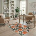 thumbnail image 1 of ODIKA 4'x6' Orange Green Vibrant Orchard Inspired Washable Area Rug Botanical Patterns with Modern Artistic Flair for Bedroom, Reading Nook, Pet Friendly & Non-Shedding, 1 of 7