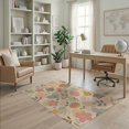 thumbnail image 1 of ODIKA 4'x6' Orange Soft Pastel Harmony Floral Elegance Washable Area Rug Charming Botanical Patterns with Subtle Textures Stain Resistant, Low Pile, Easy Care for Dorm Room, Small Living, 1 of 7