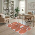 thumbnail image 1 of ODIKA 4'x6' Orange Vibrant Abstract Swirls and Waves Washable Area Rug Modern Artistic Expression for Contemporary Spaces for Home Office, Under Desk, Non-Slip Chair-Friendly, Flatwoven, 1 of 7