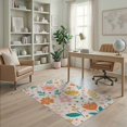 thumbnail image 1 of ODIKA 4'x6' Pastel Floral Harmony with Whimsical Washable Area Rug Elegant Blend of Soft Hues and Nature-Inspired for Bedroom, Reading Nook, Pet Friendly & Non-Shedding, 1 of 7