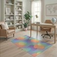 thumbnail image 1 of ODIKA 4'x6' Pastel Rainbow Tufted Washable Area Rug Abstract Design With Playful Curves And Swirls Ornamental Stain Resistant, Low Pile, Easy Care for Dorm Room, Small Living, 1 of 7