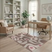 ODIKA 3'x5' Coral Red Modern Geometric Design Washable Area Rug ...