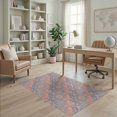 thumbnail image 1 of ODIKA 4'x6' Pink Pastel Lavender Geometric Design Washable Area Rug Elegant Floral Motif with Classic Symmetry Non-Slip, Chair-Friendly, Flatwoven for Home Office, Under Desk, 1 of 7