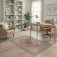 thumbnail image 1 of ODIKA 4'x6' Pink Soft Floral Design Washable Area Rug Elegant Rose Motif with Vintage Charm for Bedroom, Reading Nook, Pet Friendly & Non-Shedding, 1 of 7