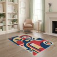 thumbnail image 1 of ODIKA 4'x6' Red Blue Beige Abstract Design Washable Area Rug Modern Geometric Art with Bold Shapes Pet Friendly, Non-Shedding for Bedroom, Reading Nook, 1 of 7