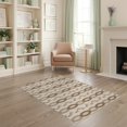 thumbnail image 1 of ODIKA 4'x6' Tan Natural Geometric Diamond Design Washable Area Rug Modern Sisal Inspired Pattern Pet Friendly, Non-Shedding for Bedroom, Reading Nook, 1 of 5