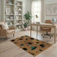 thumbnail image 1 of ODIKA 4'x6' Tan Retro Space Motif With Planets Washable Area Rug Stars For Cosmic Ornamental Balanced Border Layout Pet Friendly, Non-Shedding for Bedroom, Reading Nook, 1 of 7
