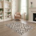 thumbnail image 1 of ODIKA 4'x6' Taupe And Charcoal Geometric Design Washable Area Rug Modern Pixelated Diamond Pattern for Home Office, Under Desk, Non-Slip Chair-Friendly, Flatwoven, 1 of 7