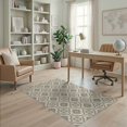 thumbnail image 1 of ODIKA 4'x6' Taupe Quatrefoil Medallion Trellis Washable Area Rug Ornate Border Framework With Intricate Star Motif Pet Friendly, Non-Shedding for Bedroom, Reading Nook, 1 of 7