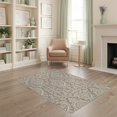 thumbnail image 1 of ODIKA 4'x6' Taupe Victorian Damask Stone Medallion Washable Area Rug Traditional European Baroque Filigree Motif With Intricate Floral Pet Friendly, Non-Shedding for Bedroom, Reading Nook, 1 of 7
