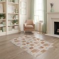 thumbnail image 1 of ODIKA 4'x6' Terracotta And Natural Orange Geometric Washable Area Rug Modern Abstract Pattern with Style Stain Resistant, Low Pile, Easy Care for Dorm Room, Small Living, 1 of 7