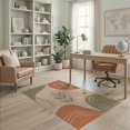 thumbnail image 1 of ODIKA 4'x6' Terracotta And Sage Abstract Design Washable Area Rug Modern Minimalist Geometric Art Motif for Bedroom, Reading Nook, Pet Friendly & Non-Shedding, 1 of 7
