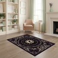thumbnail image 1 of ODIKA 4'x6' Ultra-Soft Area Rug, Black Purple Round Boho Sun Moon Gothic Celestial Design with Ornate Scrollwork Washable, Bare feet friendly, Silk-Touch for Bedroom Home office, 1 of 7