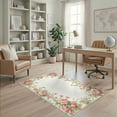thumbnail image 1 of ODIKA 4'x6' Ultra-Soft Area Rug, Coquette Bow Floral With Delicate Ribbon Bouquet Trellis Border None Washable, Bare feet friendly, Silk-Touch for Bedroom Home office, 1 of 7